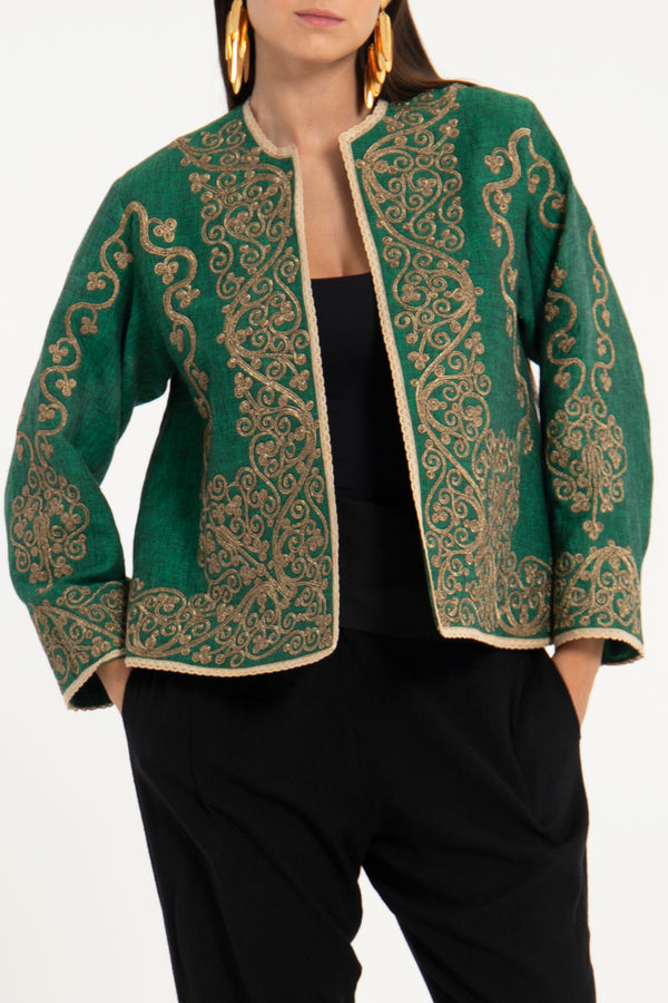 Ottoman Linen Embroidered Jacket