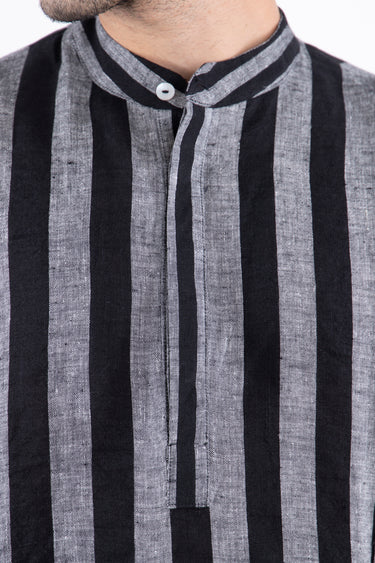 Frankie Linen Black & White Jellaba