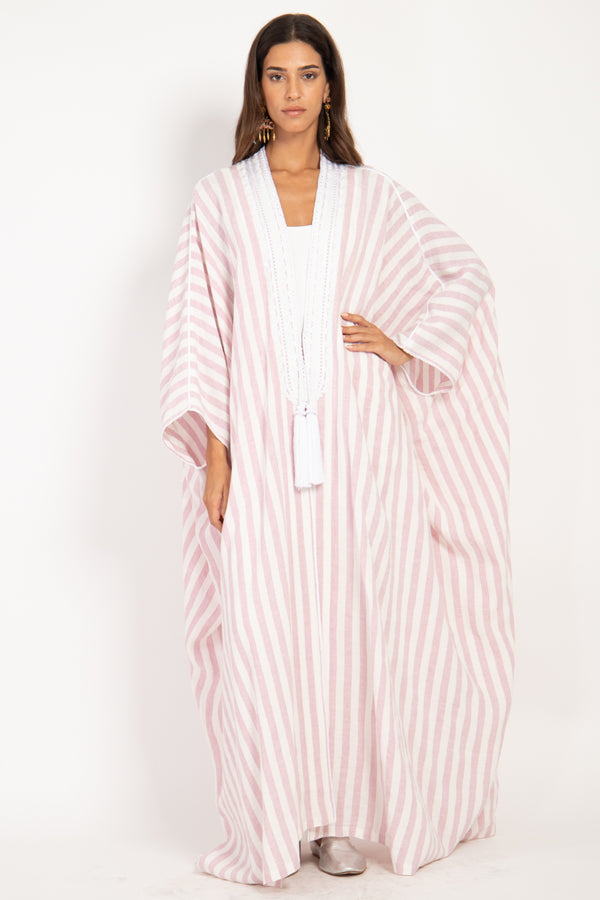 Classic Linen Pink Abaya