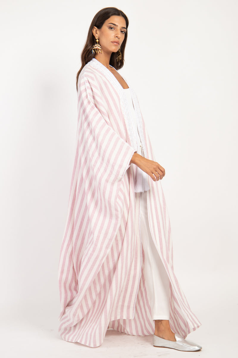Classic Linen Pink Abaya