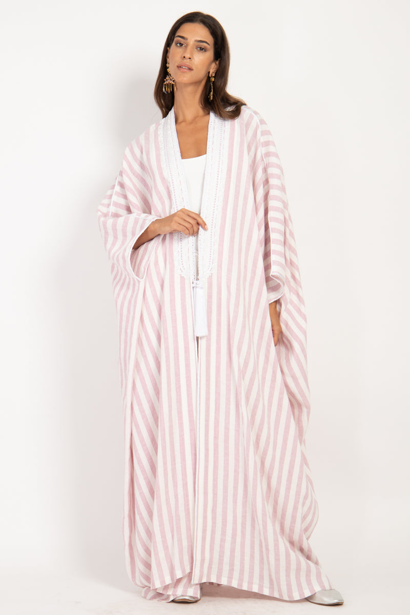 Classic Linen Pink Abaya
