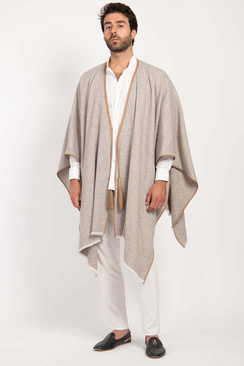 Loro Piana Wool Alpaca Natural Poncho