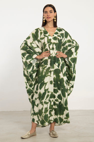 Cartage Cotton Silk Green Dress
