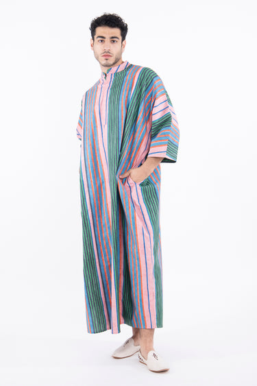 Frankie Cotton Pink & Green Jellaba