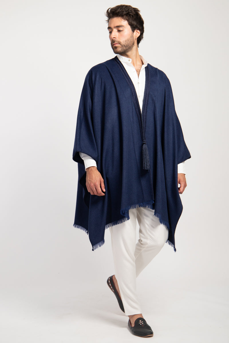 Loro Piana Cashmere Navy Poncho