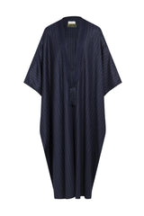 Wool Navy Striped Abaya