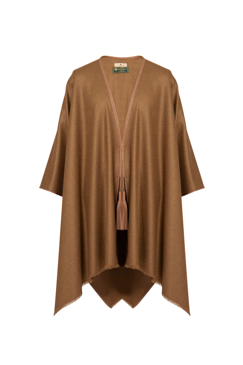 Wool Camel Hair Brown Poncho