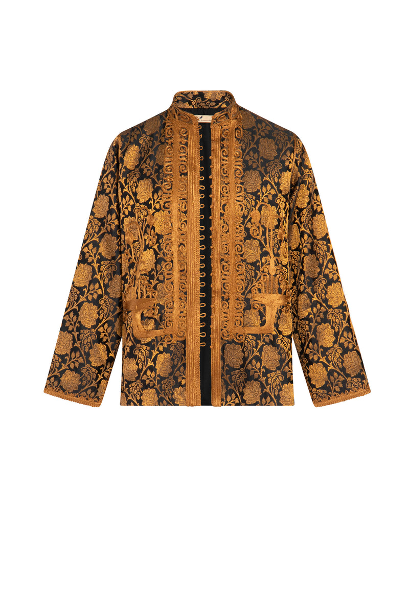 Kawas Silk Brocade Copper Jacket