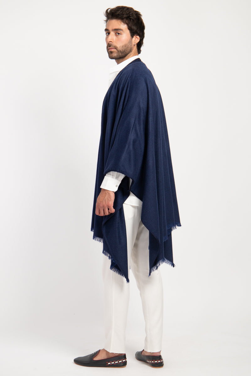 Loro Piana Cashmere Navy Poncho