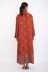 Madhuri Cotton Silk Rust Dress