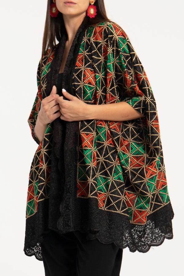Fida Cotton Silk Embroidered Jacket
