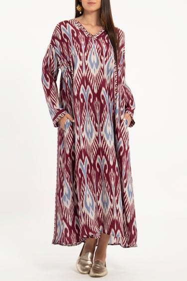 Zam Silk Habutai Ikat Dress