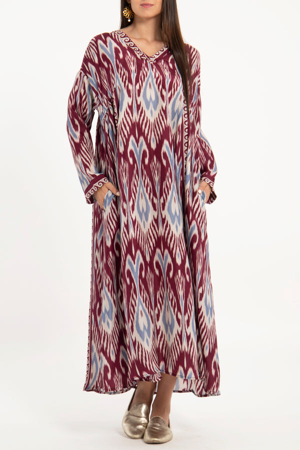 Zam Silk Habutai Ikat Dress