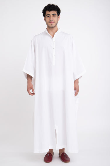 Fahed Buttoned Poplin Jellaba For Men