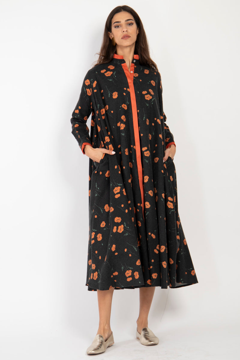 Marwa Fine Wool Anemone Dress