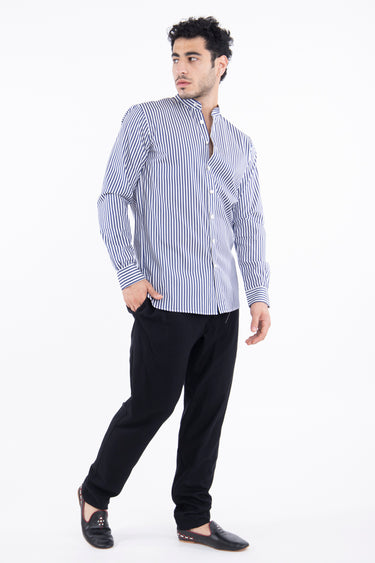 Philippe Cotton Striped Navy Shirt