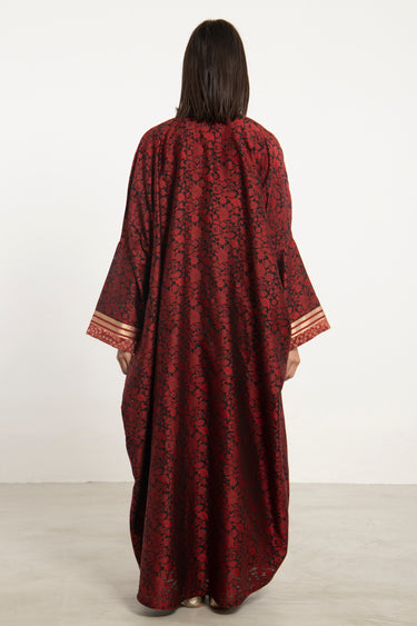 Khouloud Cotton Silk Red & Black Set