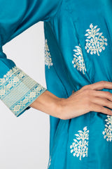 One-of-A-Kind Souraya Silk Blue Dress