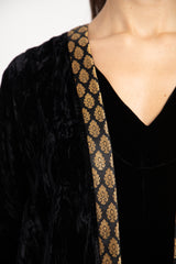 Kim Velvet Embroidered Black & Gold Abaya