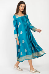 One-of-A-Kind Souraya Silk Blue Dress