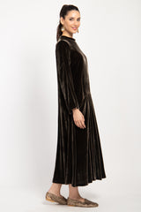 Zinate Velvet Brown Dress