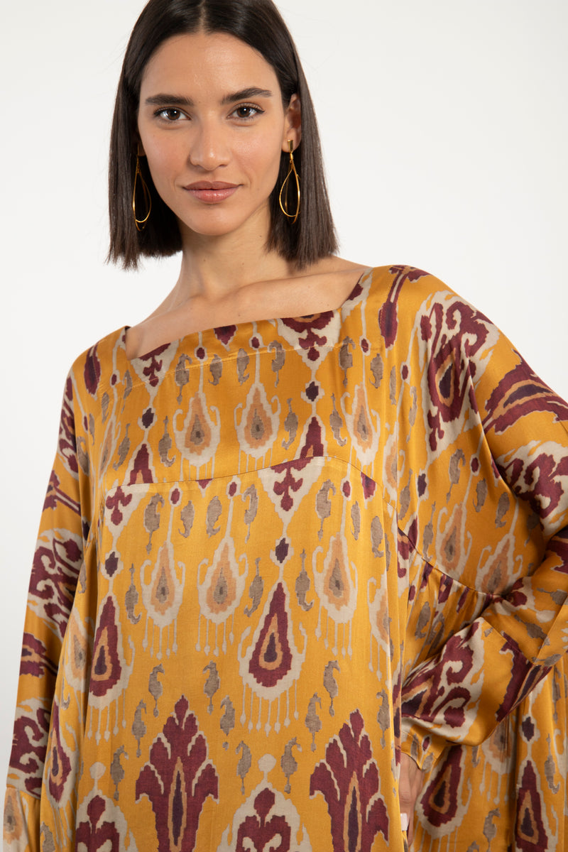 Ayyam Silk Ikat Dress
