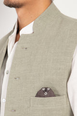 Hassan Linen & Wool Grass Gilet