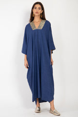 Adan Wool Blend Blue Kaftan