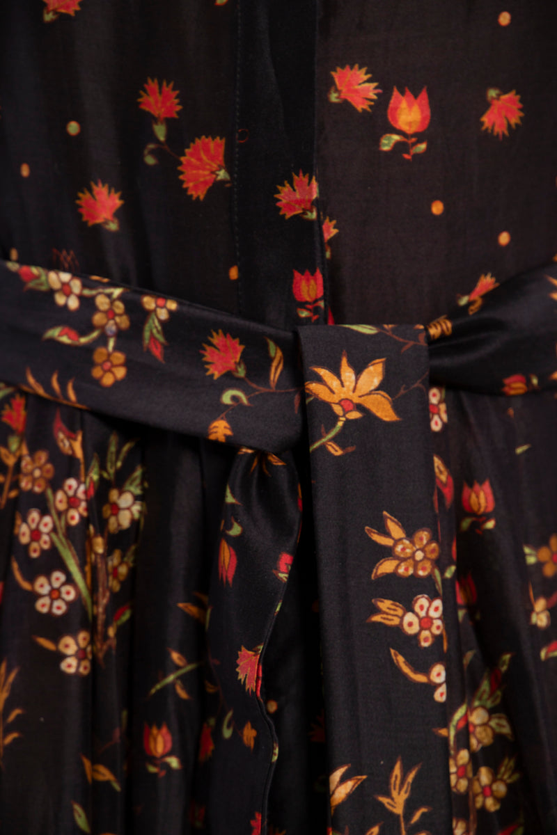 Janna Cotton Silk Floral Dress