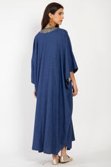 Adan Wool Blend Blue Kaftan