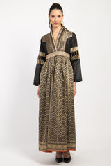 Narimane Silk Black And Gold Dress