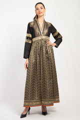 Narimane Silk Black And Gold Dress