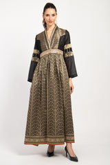 Narimane Silk Black And Gold Dress