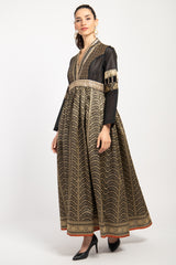 Narimane Silk Black And Gold Dress