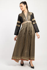 Narimane Silk Black And Gold Dress