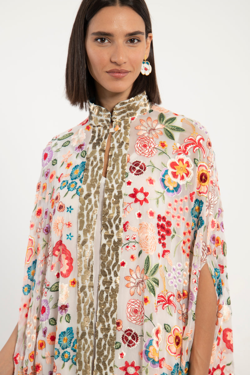 Sultana Georgette Floral Cape Abaya