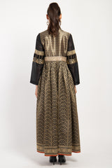 Narimane Silk Black And Gold Dress