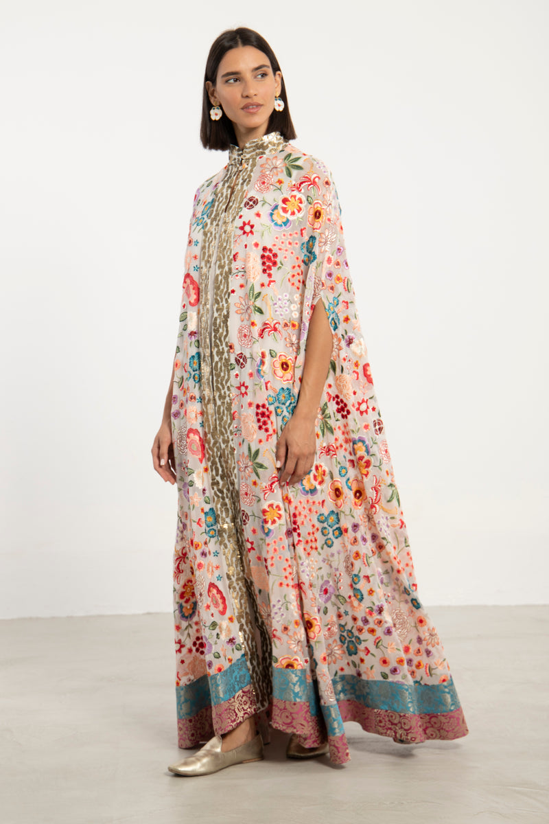 Sultana Georgette Floral Cape Abaya