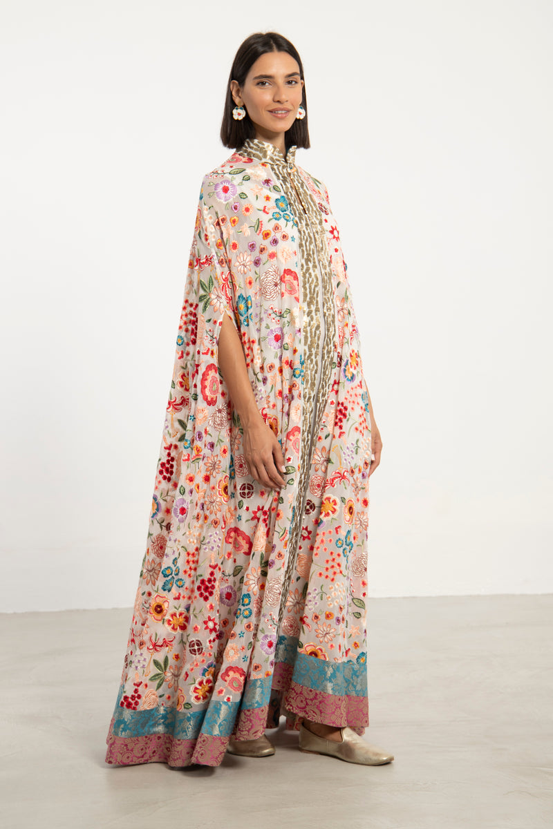 Sultana Georgette Floral Cape Abaya