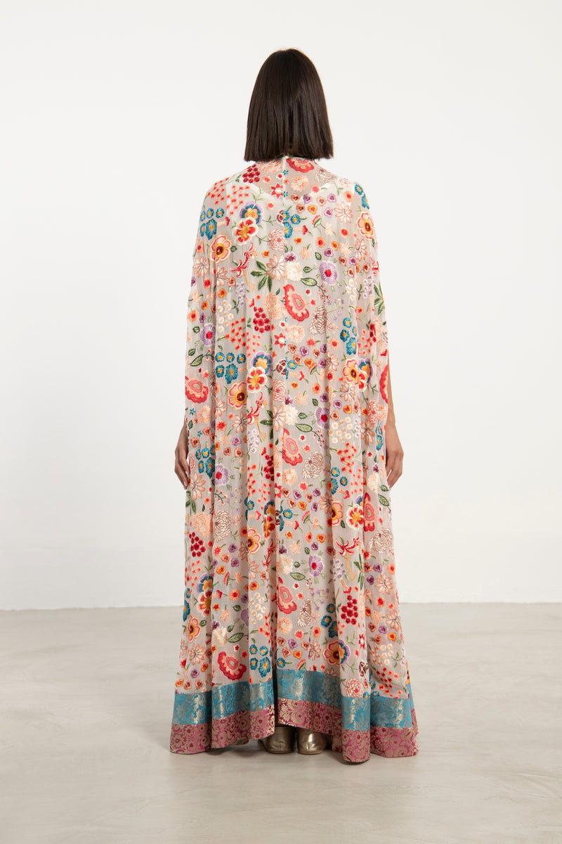 Sultana Georgette Floral Cape Abaya