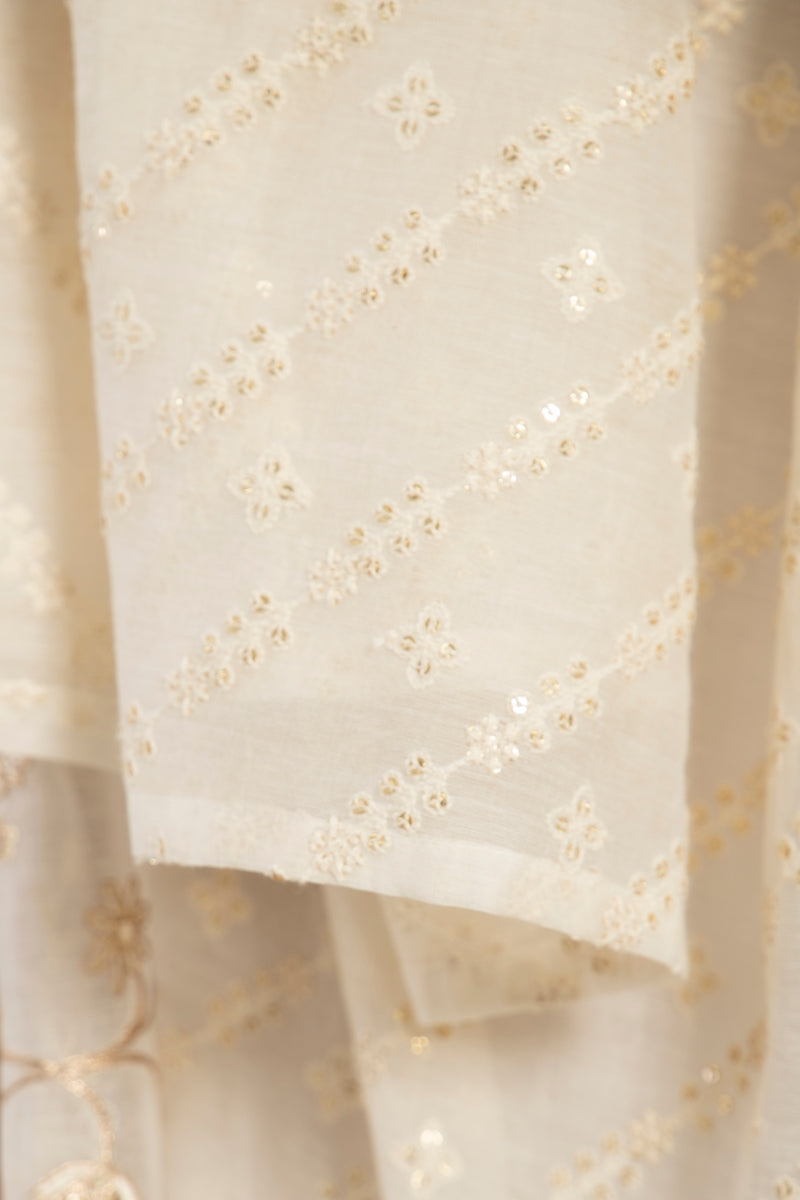 Madhuri Cotton Silk White Dress