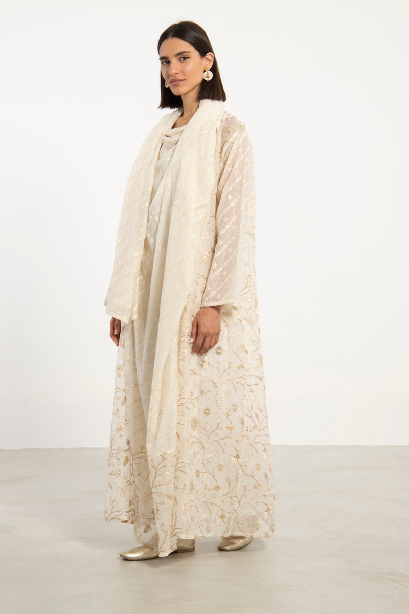 Madhuri Cotton Silk White Dress