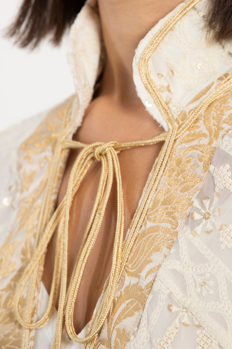 Marrakesh Georgette Abaya with Gold Sequins