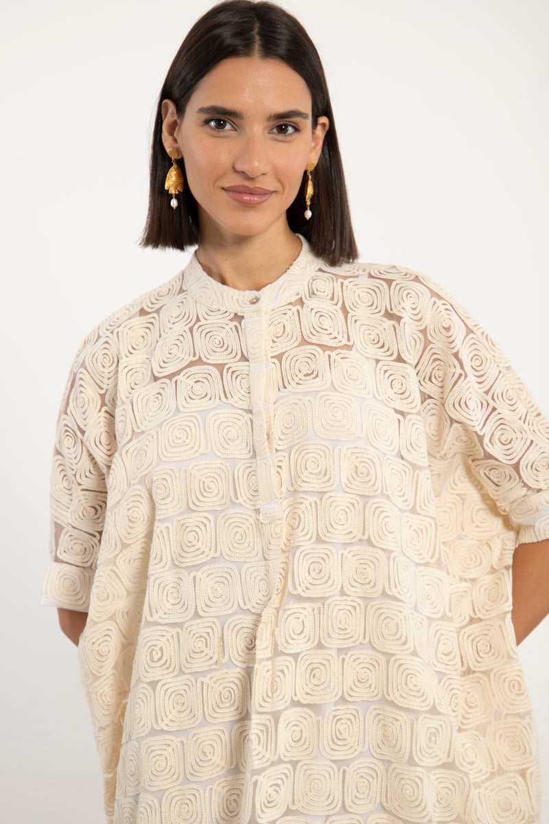 Helen Corded Embroidery on Tulle Dress