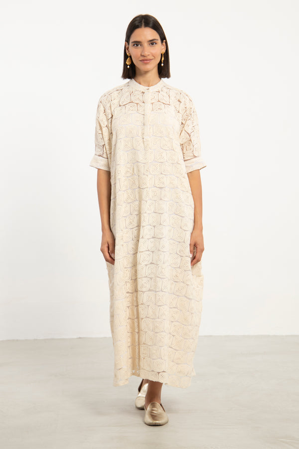 Helen Corded Embroidery on Tulle Dress
