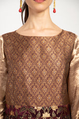 Sara Silk Brocade Chocolate Dress