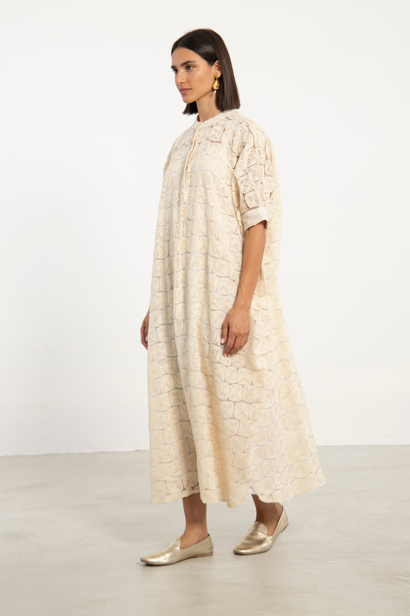 Helen Corded Embroidery on Tulle Dress