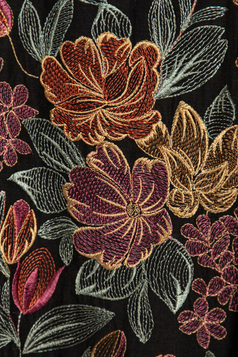 Ayyam Embroidered Silk Multicolor Dress
