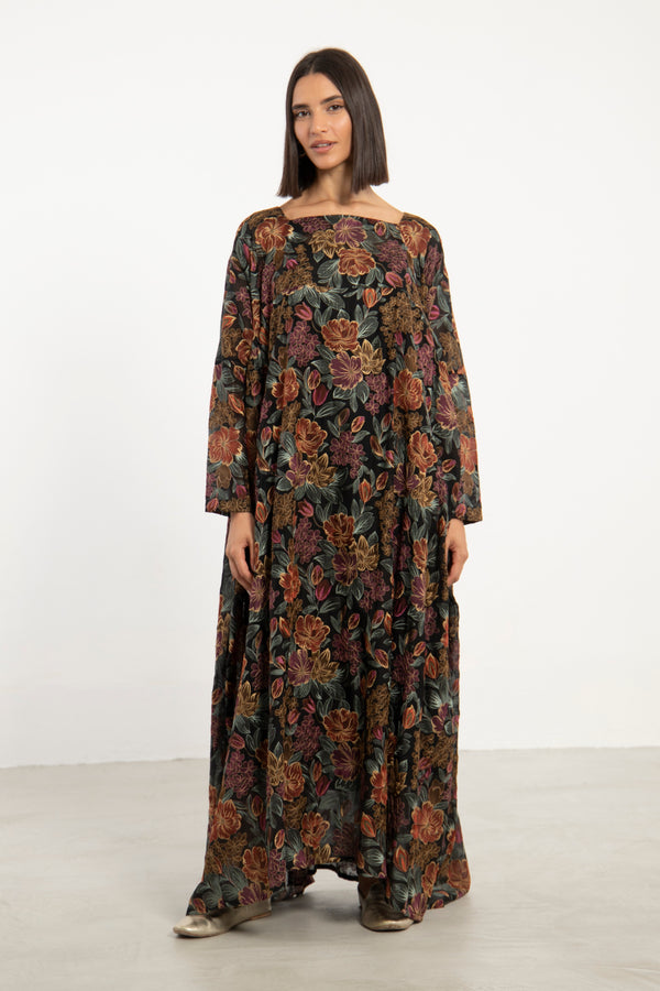 Ayyam Embroidered Silk Multicolor Dress