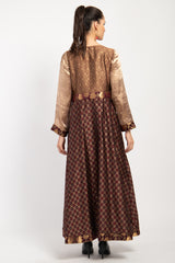 Sara Silk Brocade Chocolate Dress